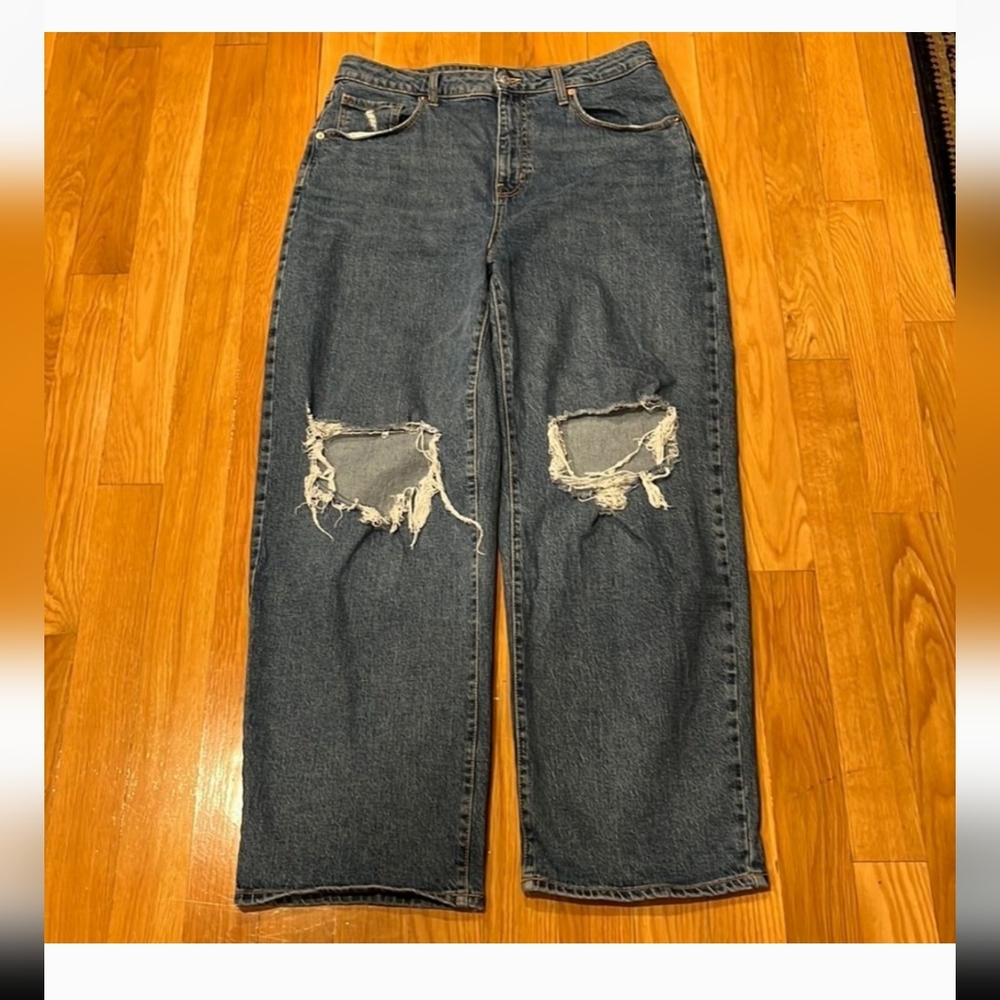 Wild fable distressed highest rise baggy jeans size 16